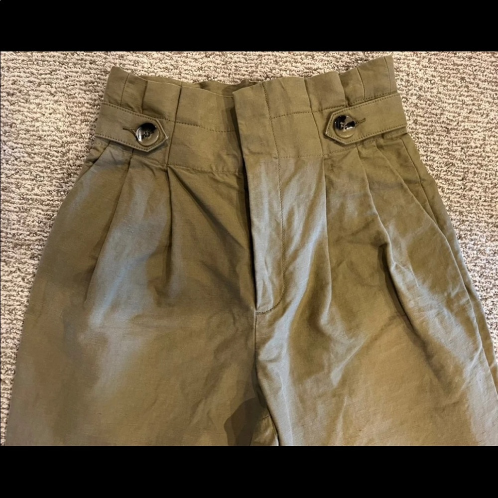 ZARA Green Paper Bag Pants Sz XS - Picture 4 of 5